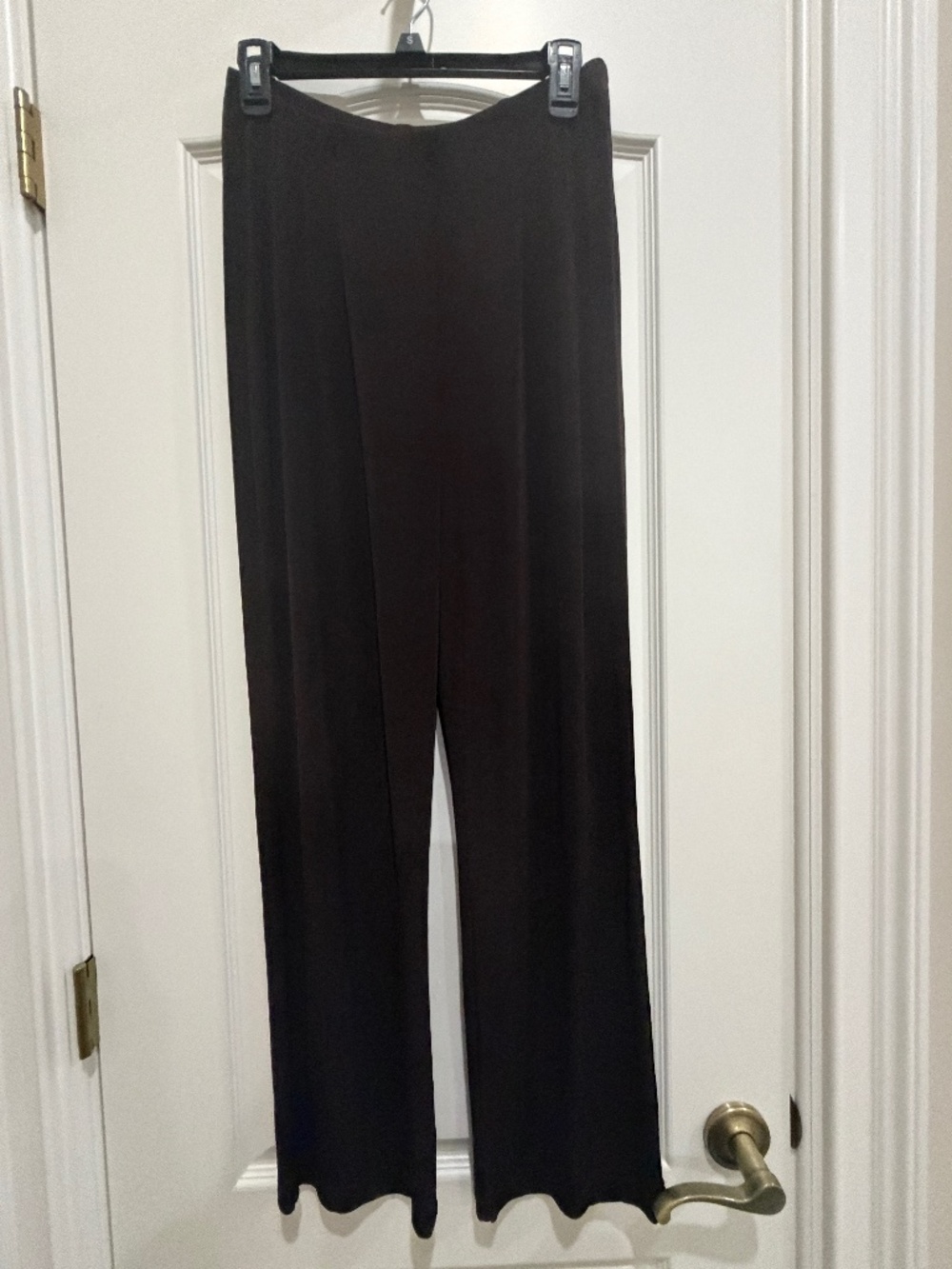 Dark Brown Women's Pants Chico's Size 2 Travelers Elastic Waist Stretch Slacks